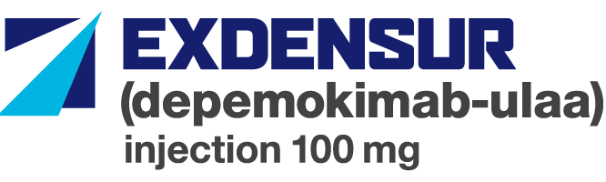 EXDENSUR (depemokimab-ulaa) injection 100 mg logo EXDENSUR (depemokimab-ulaa) injection 100 mg logo
